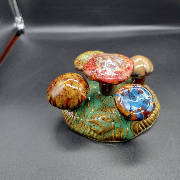 Ceramic Glazed Mushrooms Decor / Decorative Unique Art MCM Retro - Picture 3 of 7